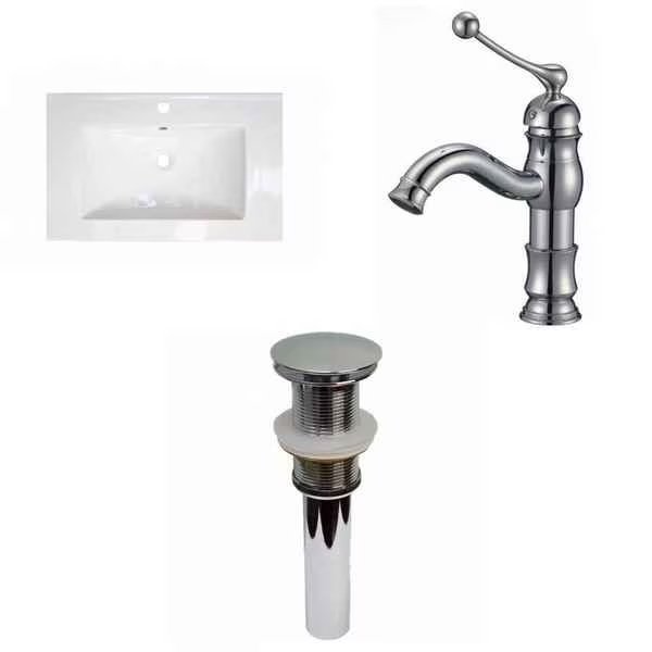 24.25-in. W 1 Hole Ceramic Top Set In White Color - Drain Incl., American Imaginations, Mfr#: AI-32533
